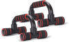 Push Up Bars with Non-Slip black-red